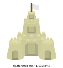 diseño vectorial de un castillo de arena en la playa