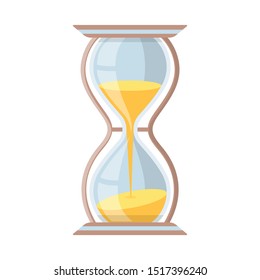 Vector design of sandglass and timer symbol. Graphic of sandglass and clock stock vector illustration.