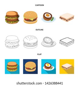 Vector design of sandwich and wrap logo. Collection of sandwich and lunch vector icon for stock.