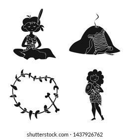 Vector design of sapiens and development icon. Set of sapiens and age vector icon for stock.