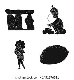 Vector design of sapiens and development sign. Set of sapiens and age vector icon for stock.