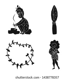 Vector design of sapiens and development symbol. Collection of sapiens and age stock vector illustration.