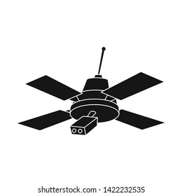 Vector design of satellite and orbit symbol. Set of satellite and radar stock vector illustration.