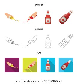 Vector design of sauce and condiment logo. Set of sauce and bowl stock vector illustration.