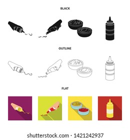Vector design of sauce and condiment sign. Collection of sauce and bowl vector icon for stock.