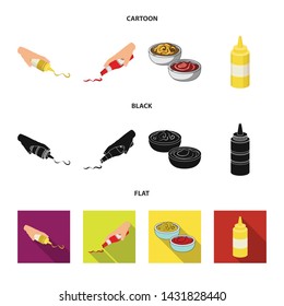 Vector design of sauce and condiment symbol. Collection of sauce and bowl vector icon for stock.