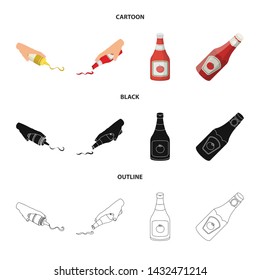 Vector design of sauce and condiment symbol. Set of sauce and bowl stock symbol for web.