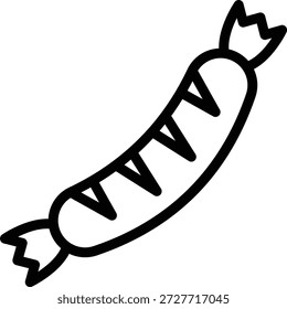 Estilo del icono de la salchicha del diseño del Vector