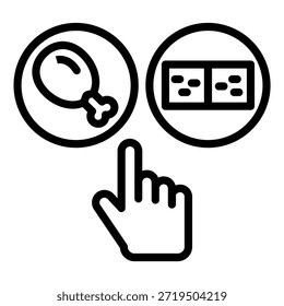 Estilo de icono de selección sabrosa de diseño de Vector