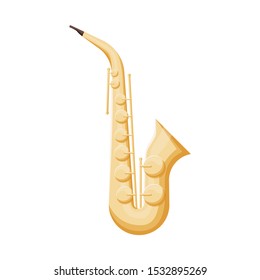 Vector design of saxophone and jazz symbol. Graphic of saxophone and music vector icon for Stock.