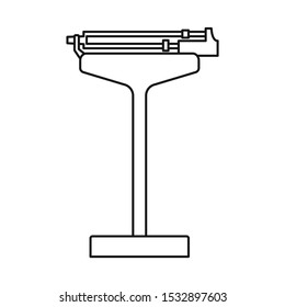 Vector design of scales and mechanical sign. Graphic of scales and cargo Stock vector illustration.