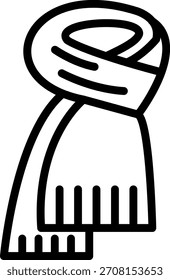 Estilo del icono de la bufanda del diseño del Vector