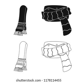 Vector design of scarf and shawl icon. Collection of scarf and accessory stock vector illustration.