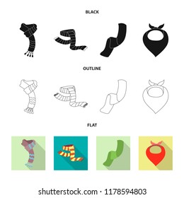 Vector design of scarf and shawl icon. Set of scarf and accessory vector icon for stock.