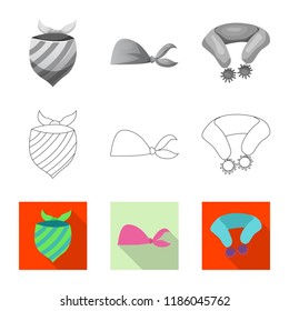 Vector design of scarf and shawl icon. Set of scarf and accessory vector icon for stock.