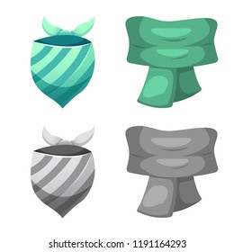 Vector design of scarf and shawl icon. Set of scarf and accessory stock vector illustration.