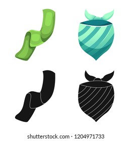 Vector design of scarf and shawl icon. Collection of scarf and accessory vector icon for stock.