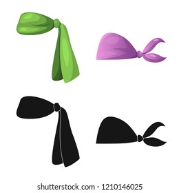 Vector design of scarf and shawl icon. Set of scarf and accessory stock vector illustration.
