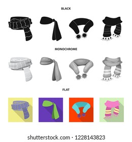 Vector design of scarf and shawl icon. Collection of scarf and accessory vector icon for stock.