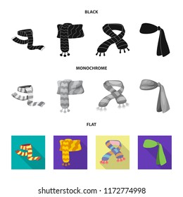 Vector design of scarf and shawl logo. Collection of scarf and accessory stock vector illustration.