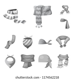 Vector design of scarf and shawl logo. Collection of scarf and accessory vector icon for stock.