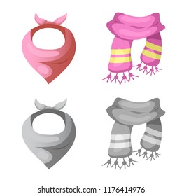 Vector design of scarf and shawl logo. Collection of scarf and accessory vector icon for stock.