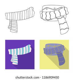Vector design of scarf and shawl logo. Collection of scarf and accessory vector icon for stock.