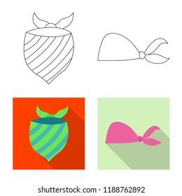 Vector design of scarf and shawl logo. Collection of scarf and accessory vector icon for stock.