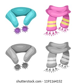 Vector design of scarf and shawl logo. Set of scarf and accessory vector icon for stock.
