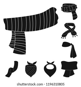 Vector design of scarf and shawl logo. Set of scarf and accessory stock symbol for web.