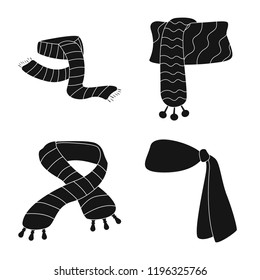 Vector design of scarf and shawl logo. Set of scarf and accessory vector icon for stock.