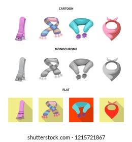 Vector design of scarf and shawl logo. Collection of scarf and accessory vector icon for stock.