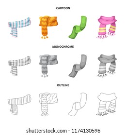 Vector design of scarf and shawl sign. Collection of scarf and accessory vector icon for stock.