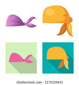 Vector design of scarf and shawl sign. Collection of scarf and accessory stock vector illustration.