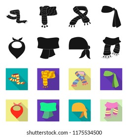 Vector design of scarf and shawl sign. Collection of scarf and accessory vector icon for stock.