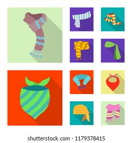 Vector design of scarf and shawl sign. Collection of scarf and accessory stock vector illustration.