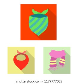 Vector design of scarf and shawl sign. Collection of scarf and accessory vector icon for stock.