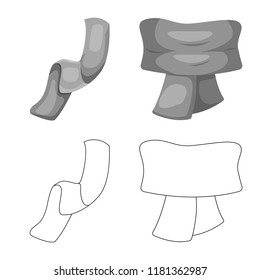 Vector design of scarf and shawl sign. Collection of scarf and accessory stock symbol for web.