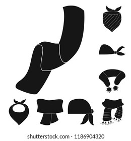 Vector design of scarf and shawl sign. Collection of scarf and accessory stock vector illustration.
