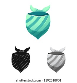Vector design of scarf and shawl sign. Set of scarf and accessory stock symbol for web.
