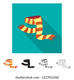 Vector design of scarf and shawl sign. Collection of scarf and accessory stock symbol for web.