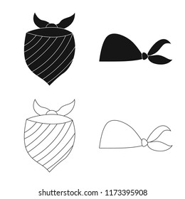 Vector design of scarf and shawl symbol. Collection of scarf and accessory stock symbol for web.