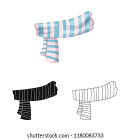 Vector design of scarf and shawl symbol. Collection of scarf and accessory stock symbol for web.