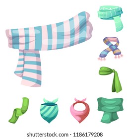Vector design of scarf and shawl symbol. Collection of scarf and accessory stock vector illustration.