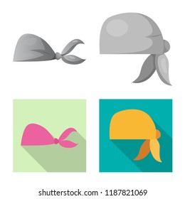 Vector design of scarf and shawl symbol. Collection of scarf and accessory vector icon for stock.