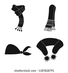 Vector design of scarf and shawl symbol. Collection of scarf and accessory vector icon for stock.