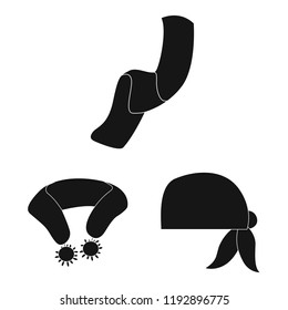Vector design of scarf and shawl symbol. Set of scarf and accessory vector icon for stock.