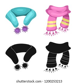 Vector design of scarf and shawl symbol. Collection of scarf and accessory vector icon for stock.