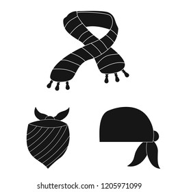 Vector design of scarf and shawl symbol. Collection of scarf and accessory stock symbol for web.