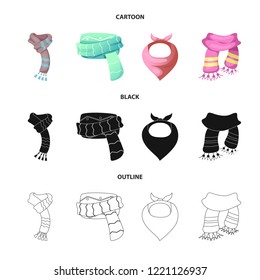Vector design of scarf and shawl symbol. Collection of scarf and accessory vector icon for stock.